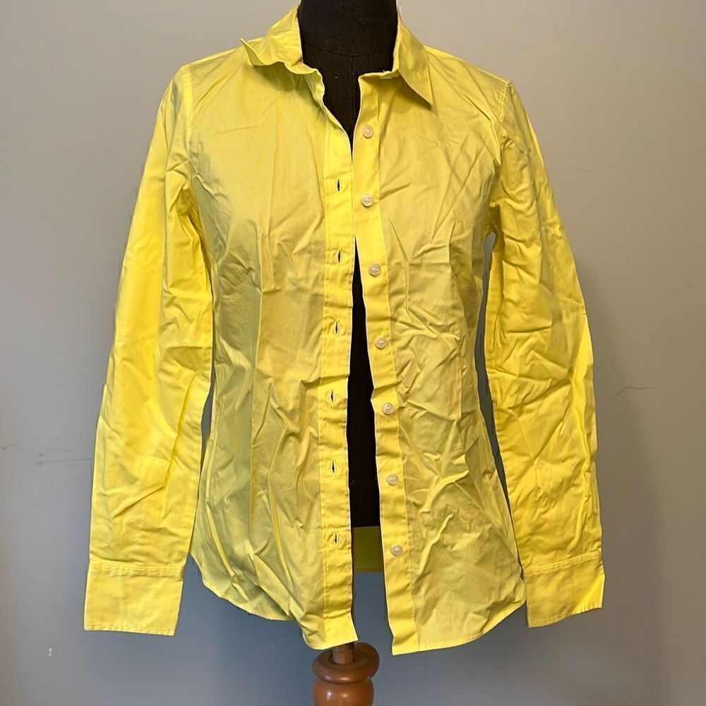 J. Crew Haberdashery Women's Yellow Long Sleeve Button Up Shirt NWT
